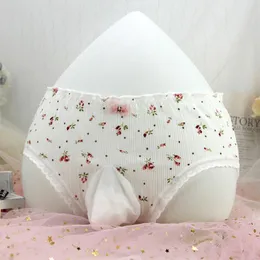 Руководители Sex Love Мужчины нижнее белье Sissy Pouchers Panties Сексуальные трусы гей-стронг-стринги японский принт трусцы