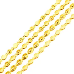 Chains JHplated 45CM Eye Curb Cuban Link Necklace Gold Color Ball Chain For Men/WOMEN Jewelry Choker/Long Chunky Gift