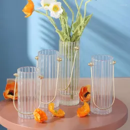Wazony ikebana minimalistyczna przezroczysta luksusowa dekoracja szklana kwiat nordycki wazon en verre salon yy50hp