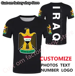 Men's T Shirts IRAQ T-shirt Male Diy Custom Number Irq Boy Shirt Nation Flag Iq Country Republic Islam Arabic Arab Print Po Clothing