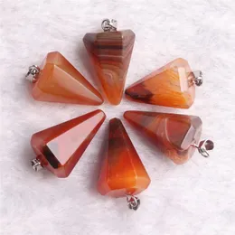 Colares pendentes 1pc Pedra natural AGATES AGATES CARNENIAN CHEARTZ CARTOS CRISTAS PENDANTES PENDULO Pendulo para colar Pendulum Drop