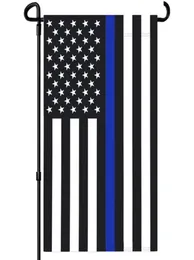 Thin Blue Line Garden Flags USA 12x18 Outdoor blanko weiß blau Yard Strip lebendige Farbe Digitaldruck5521849