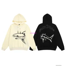 Tasarımcı Hoodies Moda Erkekler Sweatshirt Sokak Giyim Palmes Angel Angels Kırık Kuyruk Köpekbalığı Deseni Arka Mektup Baskı Erkek Kadınların Gevşek Kapşonlu Kazak Moda
