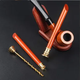 Smoking Pipes New Jinyu Duhua Pear Wood Pipe Pressing Rod and Pipe Tool Portable Spiral Needle Anti Extinguishing Pressing Rod