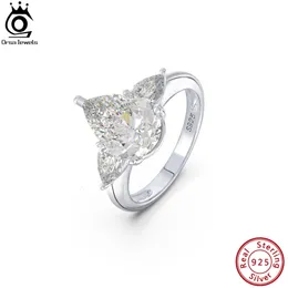 Wedding Rings ORSA JEWELS Brilliant 8A Cubic Zirconia Promise Halo Wedding Band Ring for Women 925 Sterling Silver Wedding Jewelry LZR03 231118