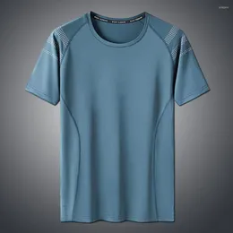 Męskie koszule T Summer T-Shirt Ice Silk Oddychający solidny kolor o-drock krótkie rękawy luźne chłodzenie pullover plażowe ubrania
