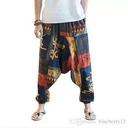 QNPQYX New Hip Hop Baggy Cotton Linen Harem Pants Men Women Plus Size Wide Leg Trousers New Boho Casual Pants Cross-pants