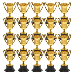 Cheerleading 20Pcs Kids Reward Trophy Plastic trophy children reward toys trophy Prize Cup Children Reward Prizes Small Cup with Base Golden 230420