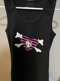 Kvinnors tankar punk y2k tank top 90 -tal kvinnor gotisk grafisk tryck söt grunge skörd vinatge emo tjej kläder estetiska streetwear baby tee