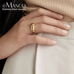 Band Rings Simple Fashion Style texture Stainless Steel Classic Gold Color Couple For Women And Men Wedding Jewelry 231118