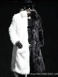 Pelliccia di pelliccia da uomo uomini in pelliccia in finto pelliccia inverno spesso soffice manica lunga a manica calda esterna calda giacca di lussuosa giacca lunga bontjas bianca e bianca giacche da uomo 231120