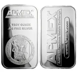 100 Teile/los, DHL Kostenloser Versand, American Precious Metals Exchange APMEX 1 oz Silberbarren, Kein Magnet