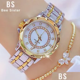 Wristwatches Diamond Women Luxury Brand Watch 2021 Rhinestone Elegant Ladies Watches Gold Clock Wristwatches For Relo Femini Dhgarden Otvwq