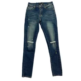 фиолетовые джинсы, дизайнерские джинсы, прямые джинсы, узкие эластичные джинсовые брюки для мужчин, прямые замшевые заплатки на коленях, эластичные синие рваные узкие брюки с вышивкой