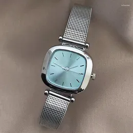 Zegarek dla kobiet kwarcowych oglądaj niszę modę prosta minimalistyczna kobieta damskie małe kwadratowe tajne dziewczyna złota vintage zegarek do upuszczenia