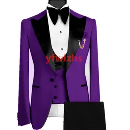 Anpassa Tuxedo One Button Handsome Peak Lapel Groom Tuxedos Men Suits Wedding/Prom/Dinner Man Blazer Jacket 126111116