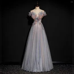 Runway Dresses Blue Pink Celebrity V-Neck A-Line Off The Shoulder Lace Up Beading Sequin Formell Evening Party Prom Bridesmaid Gown 2023