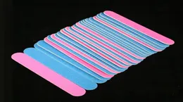 Bütün 100240 grit zımpara tırnak dosyası 13x6cm 100pcs pinkblue iki renk düz kenar çubuk sanatı salon parıltı araçları 6457940