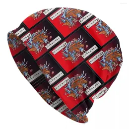 Basker japanska nacke slips koi röda unisex vinter varm hatt kampsport beanies för män och kvinnor utomhus
