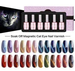 매니큐어 Mizhse 18ML 6PCSSET 3D CAT Eye Gel Soak Off UV Vannish Hybrid Semi Permanent Art Design T2208268571927