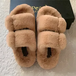 Slippers Ladies High Imitation Mink Fur Women s Shoes Fluffy Warm And Fashionable Artiflcial Flat 35 42 231120