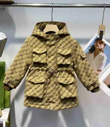 Новое детское дизайнерское пальто с принтом букв, детская куртка, размер 100-150. Зимняя плюшевая утепленная ветровка с капюшоном для девочек и мальчиков, 20 ноября.