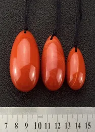 3pcs red jasper yoni 계란 천연 크리스탈 스톤 타원형 계란 치유 명상 계란 밧줄 구멍 마사지 골반 케겔 운동 질 3026072