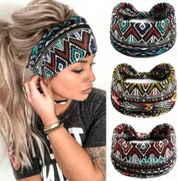 Elastic Hair Bands Yoga Exercise Cotton Headband Headwear Print Vintage Cross Unisex Scrunchies