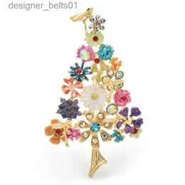 핀 브로치 wuli baby flower tree brooches for Women Unisex 에나멜 다색 아름다운 크리스마스 트리 파티 사무실 브로치 핀 giftsl231120