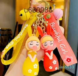 الجملة الكرتونية مفتاح مفتاح Buckle Bag Car Handmade Handmading Man Woman Loves Pass Pass PVC Bubble Girl Doll Accessories