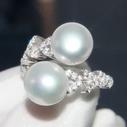 Silberfarbener Perlenring für Frau Minimalistische weit geöffnete Ringe Geometrischer Verlobungsring für Frauen Ehering Schmuck