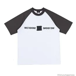 Tee tshirts luksusowe męskie designerskie ubranie moda. Prawidłowa wersja krótkiego rękawu we11done z kontrastem drukowanym drukiem na ramię Welldone Br Loos