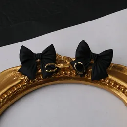 18K Banhado A Ouro Marca De Luxo Designers Letras Duplas Stud Bowknot Dissimetria Coração Clássico Mulheres Cristal Strass Pérola Brinco Festa De Casamento Jewerlry