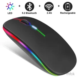 マウスワイヤレスマウスRGB充電可能なBluetoothマウスワイヤレスコンピューターMause LEDラップトップPC用のバックライトの人間工学的ゲーミングマウス