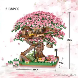 Blocks 2138pcs Mini Blossom Building Blocks DIY Plant Flower Tree House Model Ornaments Children's Toys Girls Christmas Gifts R231120