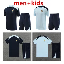 23/24 French Short Short Tracksuit Sportswear Men Allenamento per kit Kit Kit Soccer Maglie uniforme Chandal 2024 2025 Benzema Mbappe Studi da calcio maschile