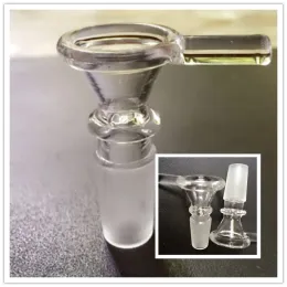 Ciotola in vetro con manico Arco in vetro da 19 mm per accessorio bong Tabacco da fumo 14mm 18mm Ciotola per giunto maschio Heady Slide Ash Catcher ZZ