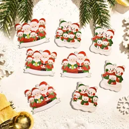 new Christmas snowman decorative cartoon hanging Christmas tree resin uv printing Ornaments Festival Decoration DIY Charms