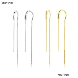 Charm 925 Sterling Sier Gold Chain Piercing Drop Earring Long Chains Thread Pin Luxury Spain Rock Jewelry Ohrringe Pendiente Dhgarden Otjxq