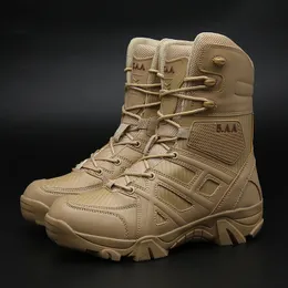 Stivali da uomo tattici militari da uomo Special Force in pelle impermeabili Desert Boot da combattimento alla caviglia scarpe da lavoro militari 231120