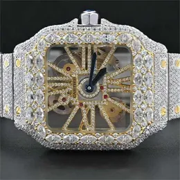 مخصص مخصص الماس TT Cartis Iced Out Luxury VVS Moissanite Diamond Watch Women Hip Hop Diamond Watch