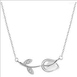 Pendant Necklaces Fashion Leaf Design Necklace For Women Girls CZ Cubic Zircoina Trendy Jewelry Friendship Gift Wholesale