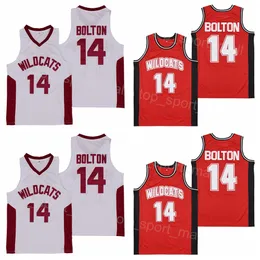 High School Basketball Wildcats 14 Troy Bolton Jersey Uomo Moive Per gli appassionati di sport Traspirante Team Color Rosso Bianco Away Puro cotone HipHop Pullover University Shirt