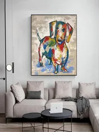 Dachshund Graffiti Canvas Paintings Abstract Dog Art Prints Poster Modern Bedroom Wall Painting Kids Room Decor Cuadros3880924