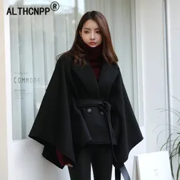 Women's Fur Faux Fur Women Winter Poncho Femme Black Cape Coat S-6XL Plus Size Cloak Ponchos and Capes Poncho Feminino Inverno Cape Femme Ponczo 231118