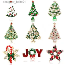 Pins Brooches Hot Selling Christmas Tree Brooches For Women Men Vintage Rhinestone Pearl Enamel Pins Fashion Christmas Ornaments New Year GiftL231120