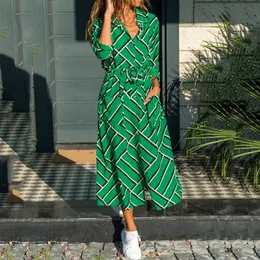 Casual Dresses Printed upper sleeve tie up oversized shirt dress, cool and sunscreen one piece long dress