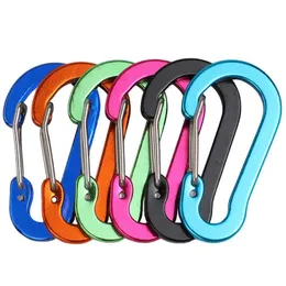 5 PCSCarabiners 1PCS S Shape Aluminium Alloy Safety Buckles Outdoor Sports Keychain Climbing Button Carabiners Camping Hiking Key Hooks #5 P230420