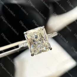 Designer Wedding Ournings Square Diamond Band Pierścienie luksusowe kobiety srebrne pierścionki Wysokiej jakości obietnicy Pierścienie dla par