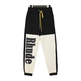 Дизайнерская одежда Повседневные брюки RHUDE нейлоновые брюки хип-хоп модный цвет гриппа контрастная строчка спортивные повседневные свободные леггинсы мужские уличная одежда спортивные штаны для бега